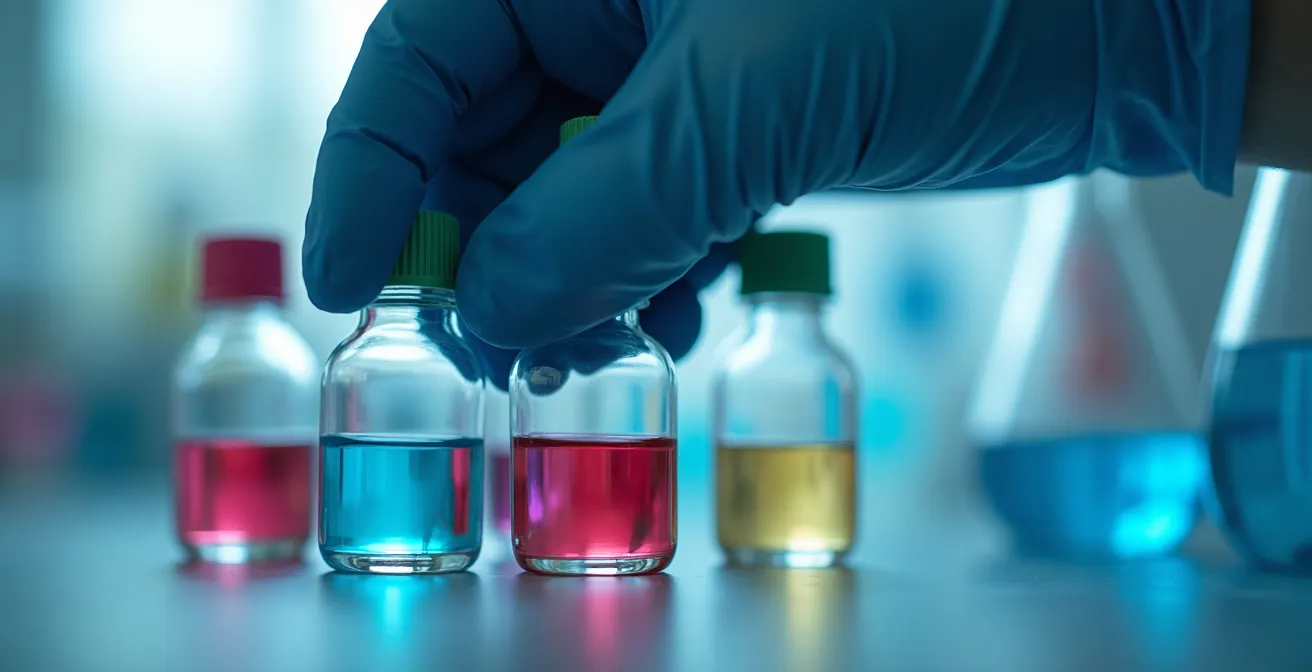 Chercheur en laboratoire médical manipulant des échantillons